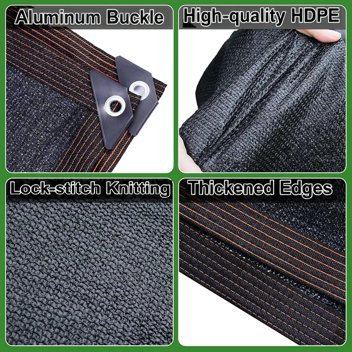 90% Blackout Cloth (Black) - 10 x 13ft UV-Resistant Shade Net