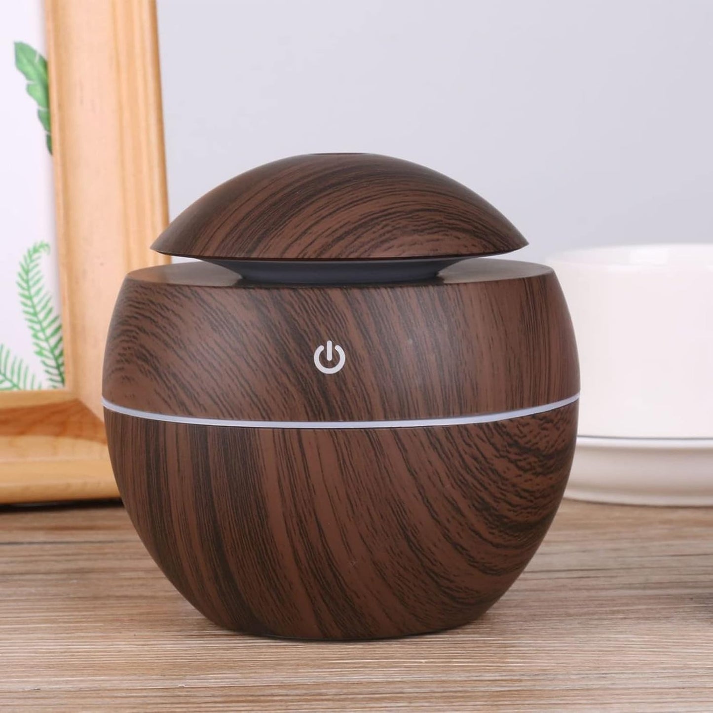 Wood Grain Mini Humidifier, Portable Compact Design for Home Bedroom