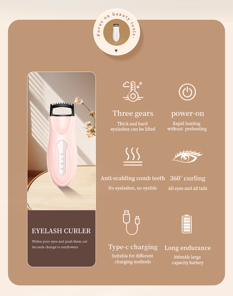 Built-in electric heater for perfect curling Electric Heated Eyelash Curler 2