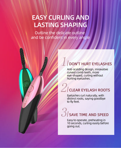 Digital display electric eyelash ironing device