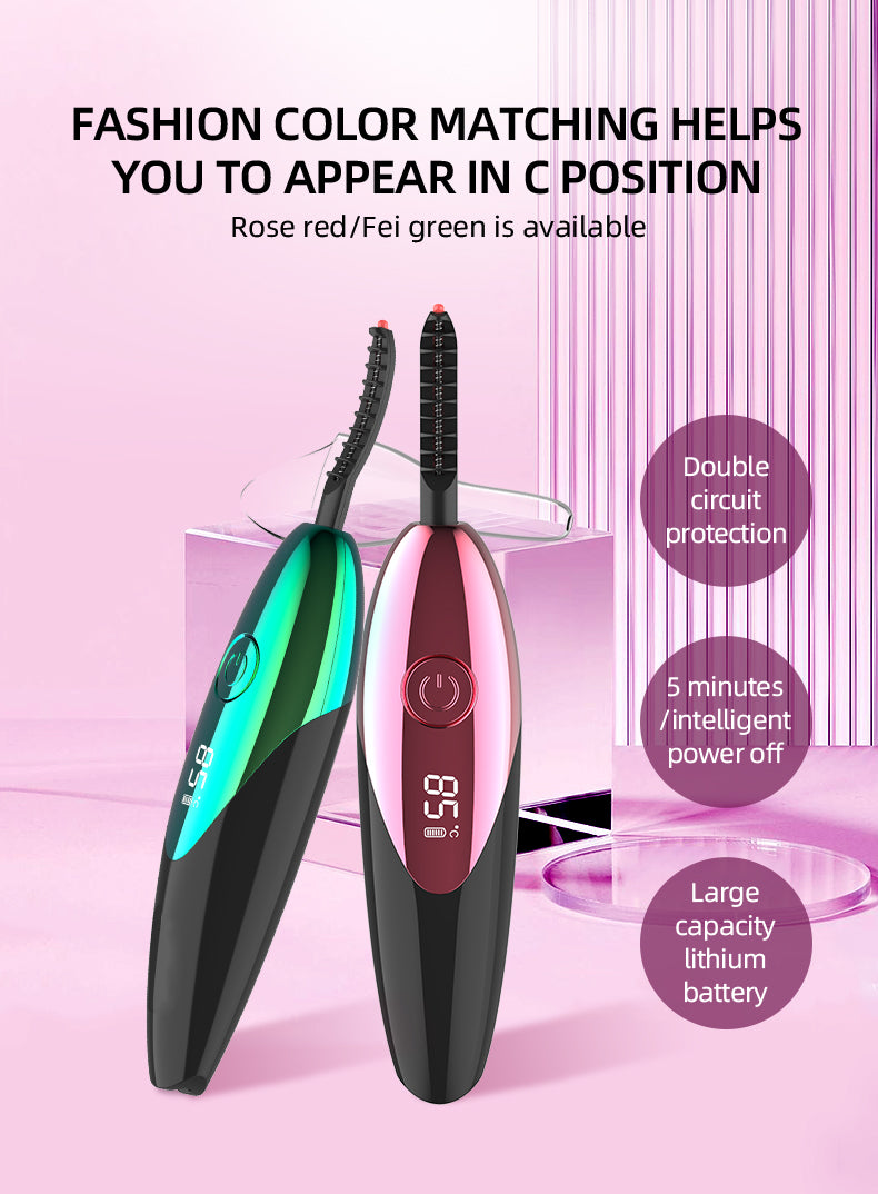 Digital display electric eyelash ironing device