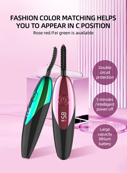 Digital display electric eyelash ironing device