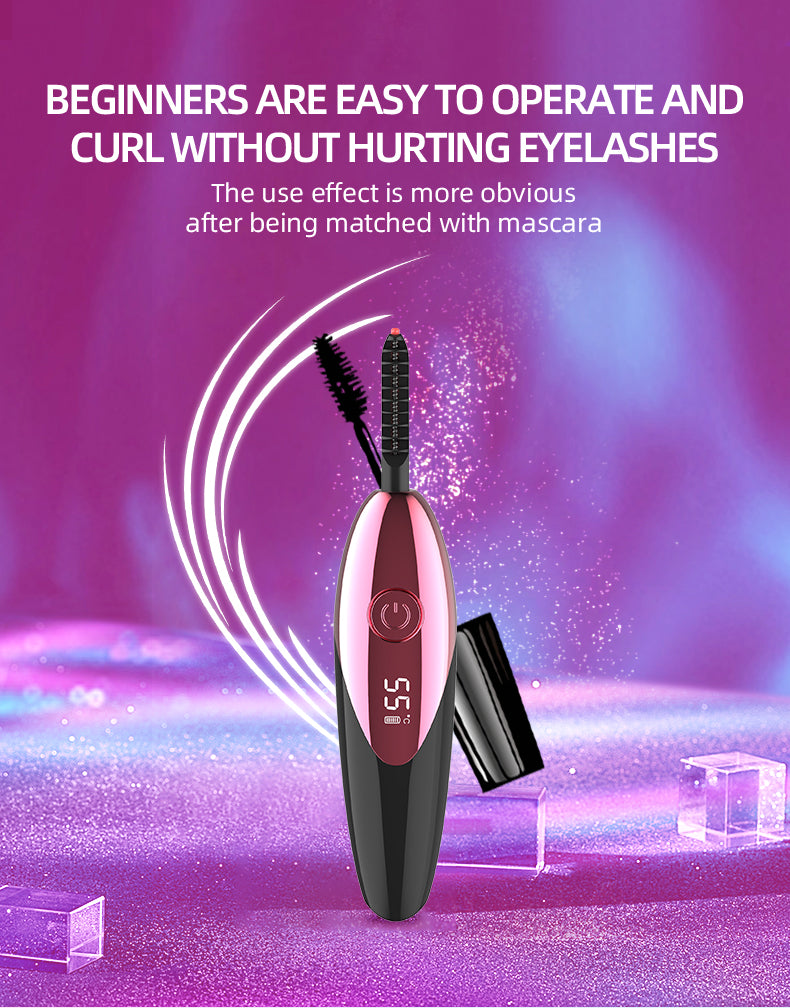 Digital display electric eyelash ironing device