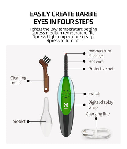 Digital display electric eyelash ironing device