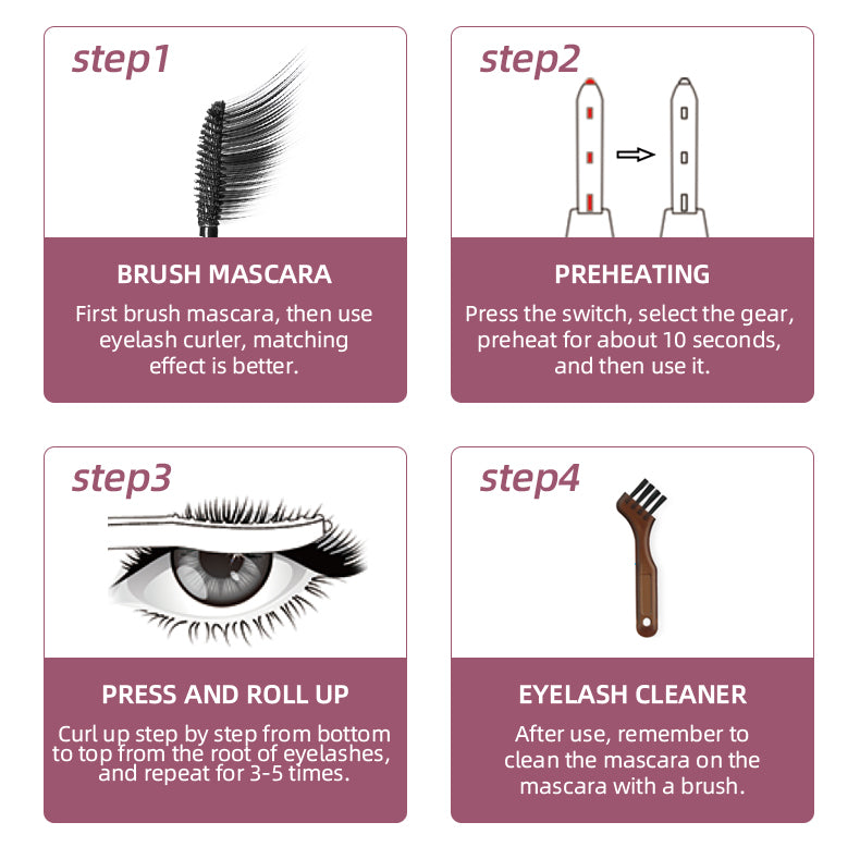 Digital display electric eyelash ironing device