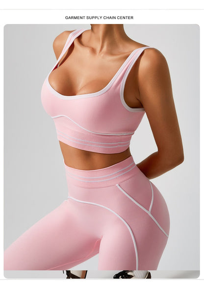 Women's 2 Piece Sportswear Set, Sports Vest and Tight Pants