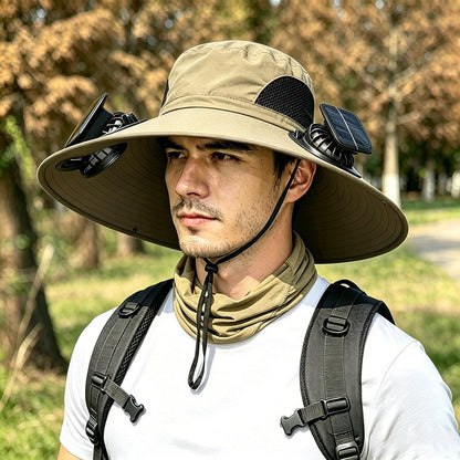 New Solar-Powered Outdoor Cooling Fan Hat