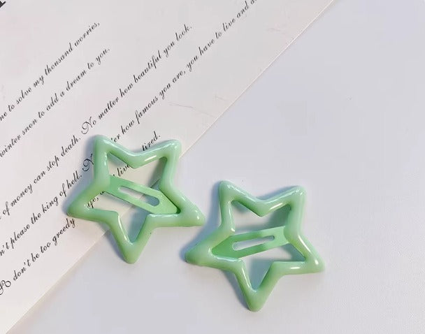 3CM 100Pcs Cute Star Bangs Clips, Fashion Hair Accessories