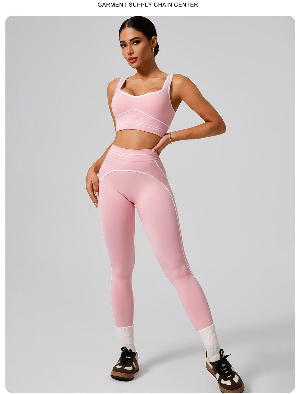Women's 2 Piece Sportswear Set, Sports Vest and Tight Pants