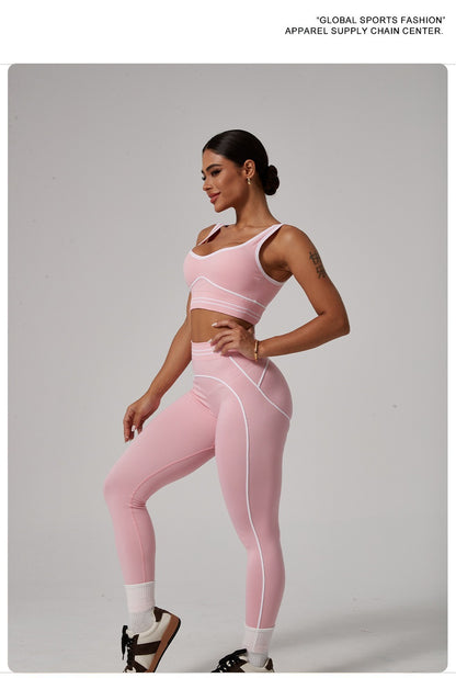 Women's 2 Piece Sportswear Set, Sports Vest and Tight Pants