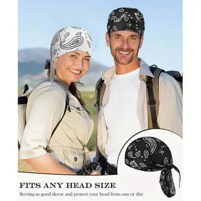 【Summervibes】Cooling Headscarf Cap Set, Motorcycle Pirate Head Wrap Safety Helmet Liner, Elastic Fit Hand Washable Multifunctional Outdoor Headwear for Athletes & Outdoor Enthusiasts