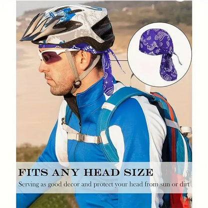 【Summervibes】Cooling Headscarf Cap Set, Motorcycle Pirate Head Wrap Safety Helmet Liner, Elastic Fit Hand Washable Multifunctional Outdoor Headwear for Athletes & Outdoor Enthusiasts