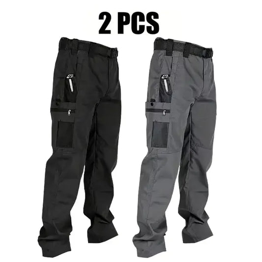 HOMUG Men's Solid Color Tactical Work Pants,230g/m² new fabric，with Multiple Pockets and Zipper Closures, Durable Outdoor Training Pants, Available in Multiple Colors, Fishing, outdoor activities, work, hiking, camping，Suitable for Spring and Autumn Wear.