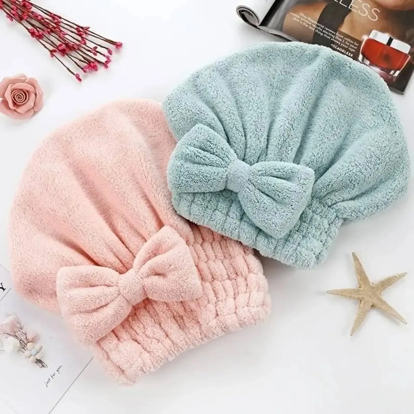 Women's 2-Piece/4-Piece Bow Decor Shower Caps