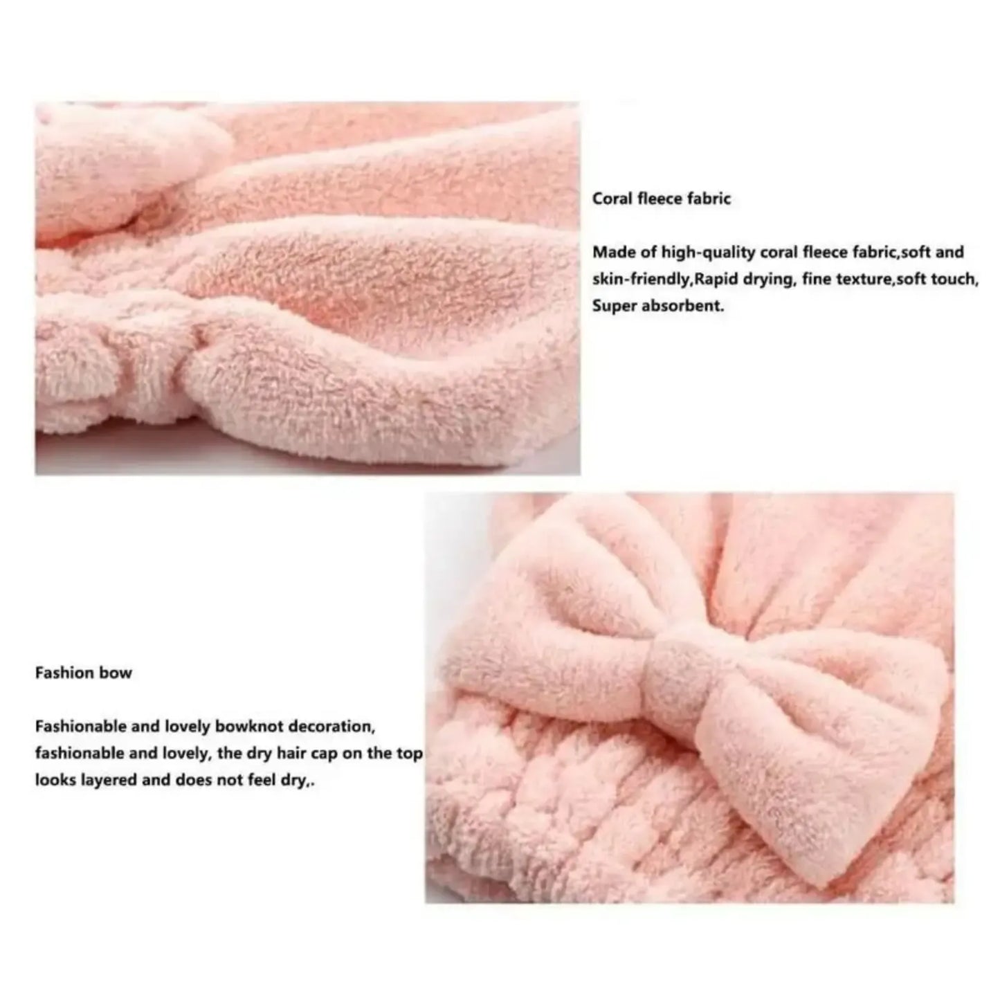 Women's 2-Piece/4-Piece Bow Decor Shower Caps