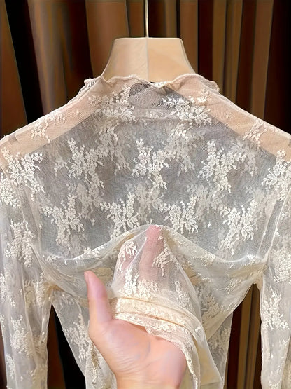 Women's Lace Long Sleeve Top, Boho Sleeve Top