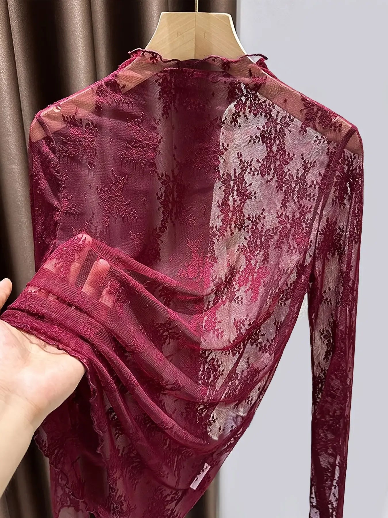Women's Lace Long Sleeve Top, Boho Sleeve Top