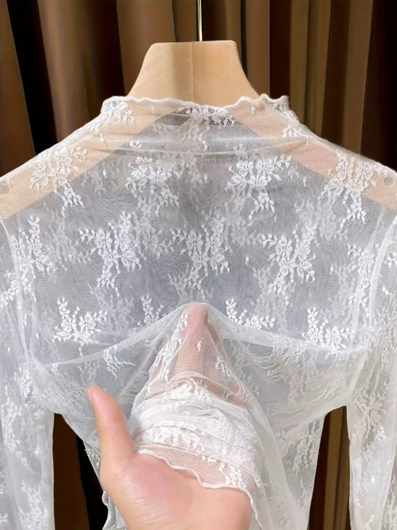 Women's Lace Long Sleeve Top, Boho Sleeve Top