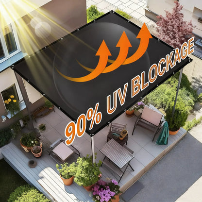 90% Blackout Cloth (Black) - 10 x 13ft UV-Resistant Shade Net