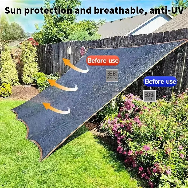 90% Blackout Cloth (Black) - 10 x 13ft UV-Resistant Shade Net
