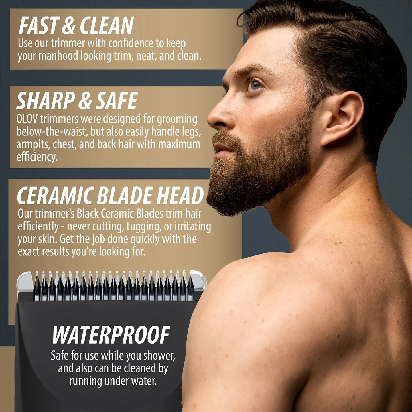 Anti-Nick Body & Ball Trimmer - Safe Ceramic Blade Groomer for Men