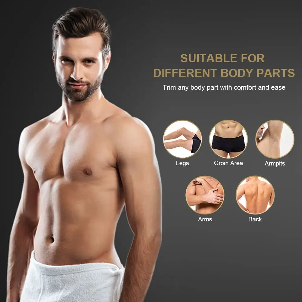 Anti-Nick Body & Ball Trimmer - Safe Ceramic Blade Groomer for Men