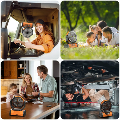 Rechargeable Camping Fan with LED Light