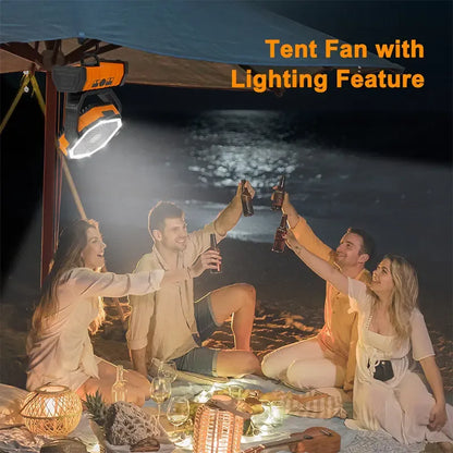 Rechargeable Camping Fan with LED Light
