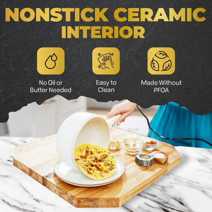 Electric Cooker Nonstick Ceramic Skillet Pan Hot Pot Mini Cooker with Lid Steamer