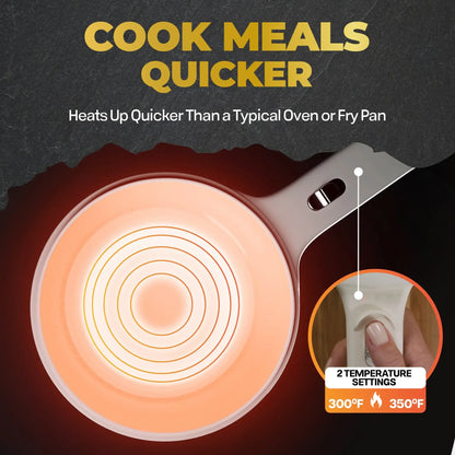 Electric Cooker Nonstick Ceramic Skillet Pan Hot Pot Mini Cooker with Lid Steamer