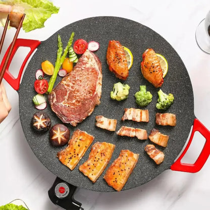 1500W Portable Electric Korean BBQ Grill Indoor Smokeless Non-stick Grill Pan Adjustable Temperature Control Universal Fry Griddle for Home Cooking