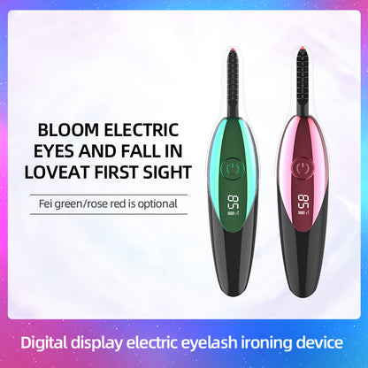 Digital display electric eyelash ironing device