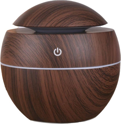 Wood Grain Mini Humidifier, Portable Compact Design for Home Bedroom