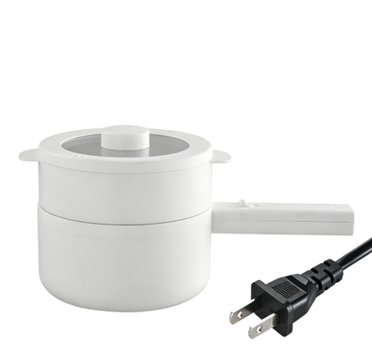 Electric Cooker Nonstick Ceramic Skillet Pan Hot Pot Mini Cooker with Lid Steamer
