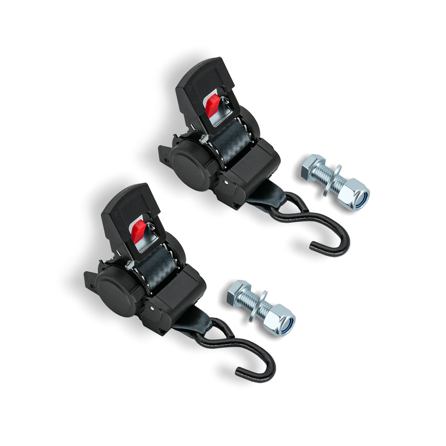Retractable Ratchet Straps- Medium Duty Self Retracting Tie Down Straps for Truck, Cargo Trailer