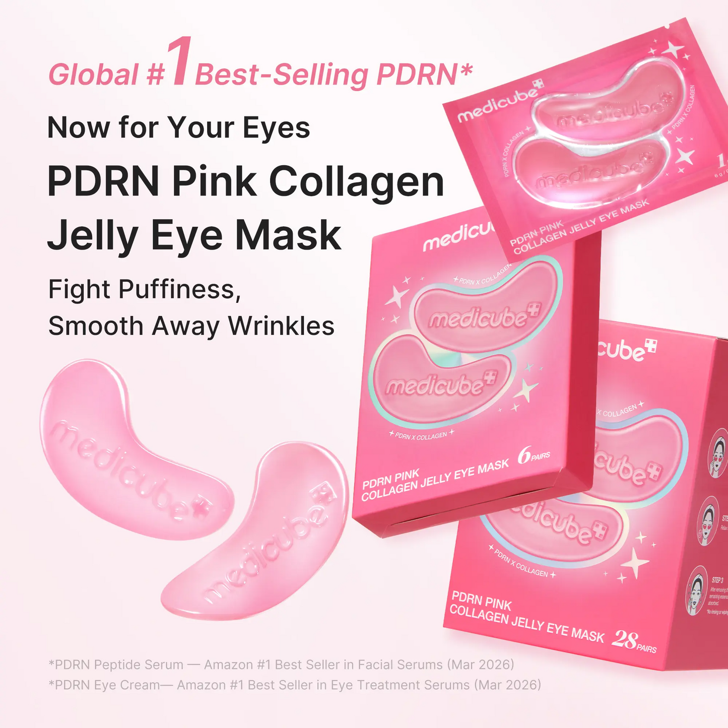 Pink Collagen Jelly Eye Mask | Hydrogel Eye Patches with PDRN