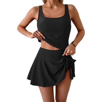 Floral Skirted Two-piece Swimsuit for Women