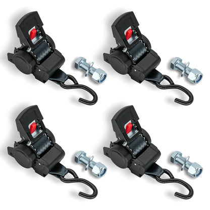Retractable Ratchet Straps- Medium Duty Self Retracting Tie Down Straps for Truck, Cargo Trailer