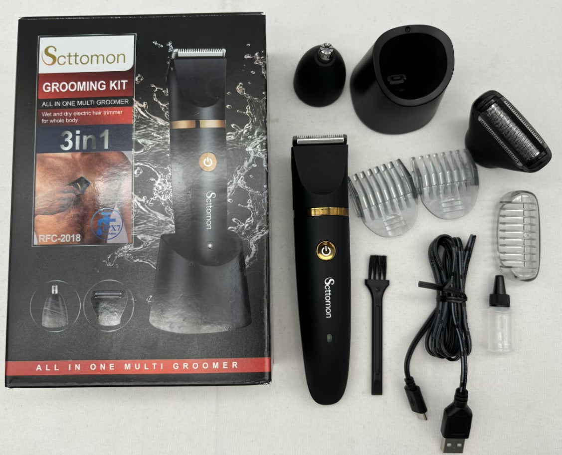 Anti-Nick Body & Ball Trimmer - Safe Ceramic Blade Groomer for Men