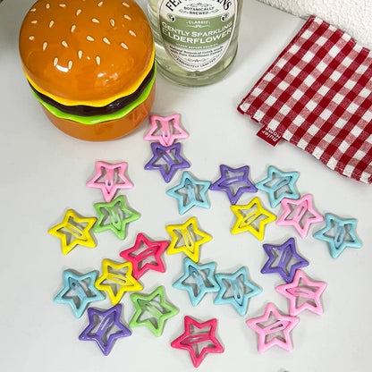 3CM 100Pcs Cute Star Bangs Clips, Fashion Hair Accessories