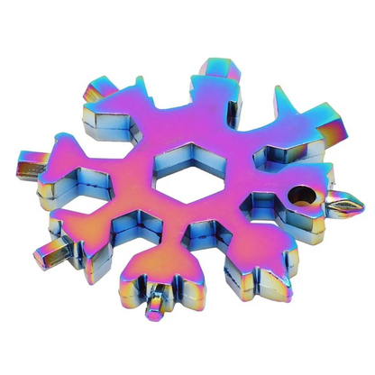 18-in-1 Snowflake Multi-tool Stainless Steel Portable Wrench Screwdriver Bottle Opener