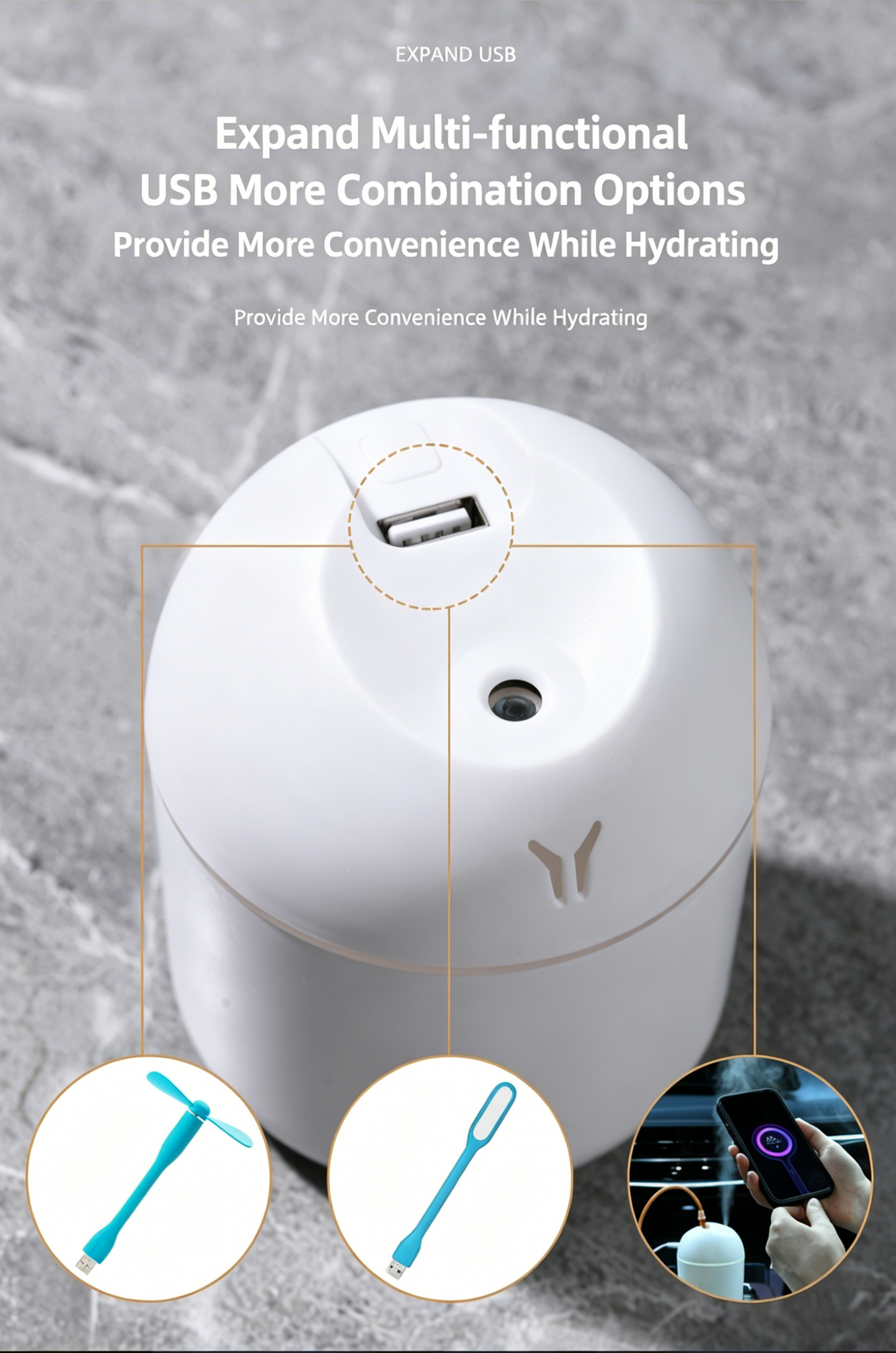 Desktop Mini Humidifier with Powerful Mist Output