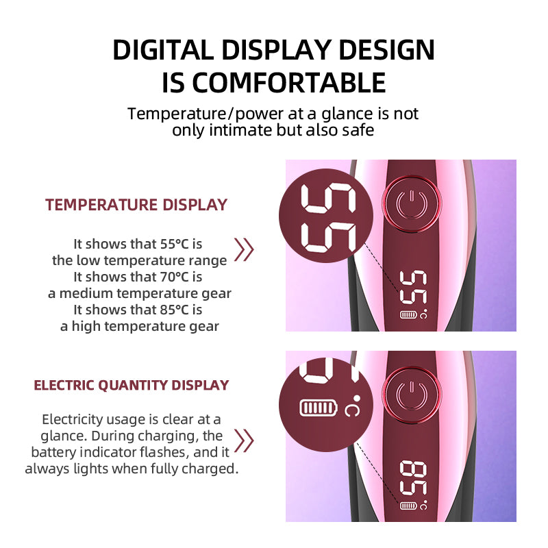 Digital display electric eyelash ironing device