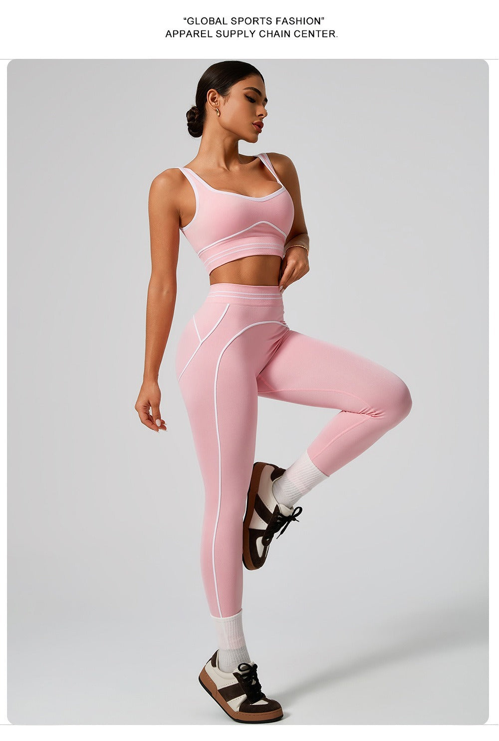 Women's 2 Piece Sportswear Set, Sports Vest and Tight Pants