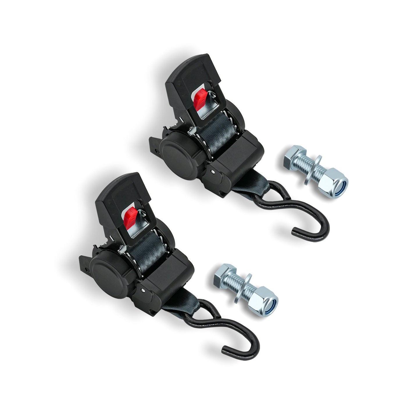Retractable Ratchet Straps- Medium Duty Self Retracting Tie Down Straps for Truck, Cargo Trailer