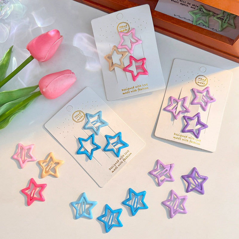 3CM 100Pcs Cute Star Bangs Clips, Fashion Hair Accessories