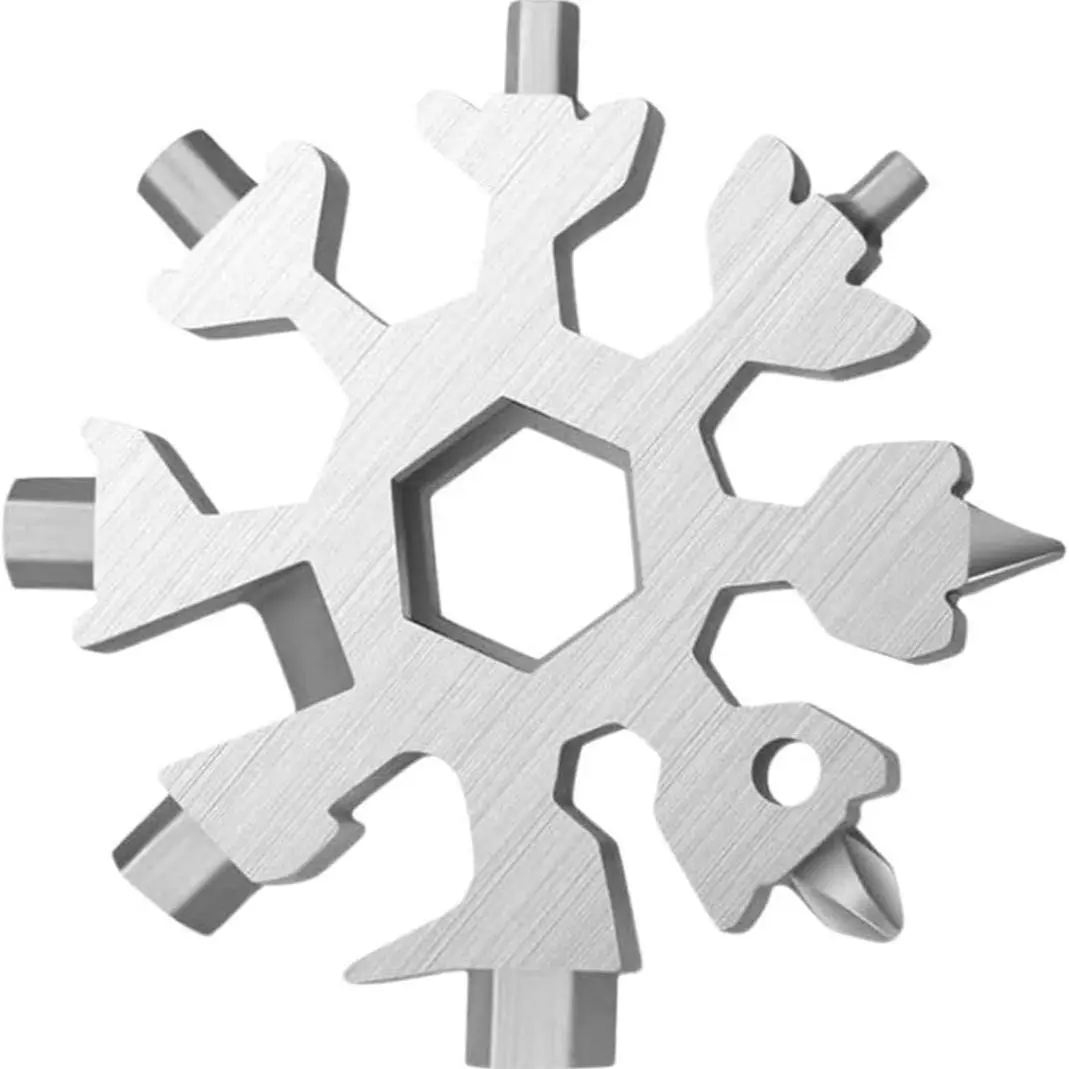 18-in-1 Snowflake Multi-tool Stainless Steel Portable Wrench Screwdriver Bottle Opener