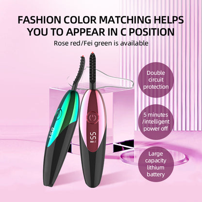 Digital display electric eyelash ironing device