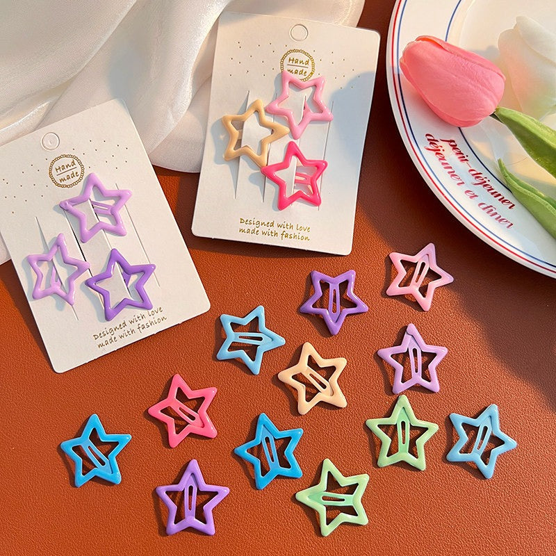 3CM 100Pcs Cute Star Bangs Clips, Fashion Hair Accessories