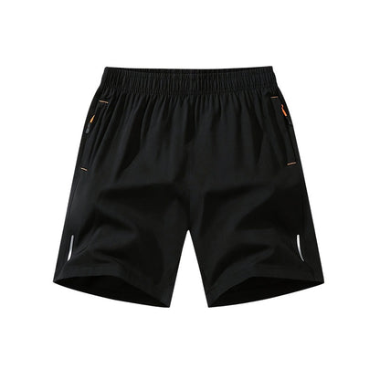 Men’s solid-color shorts with zippered pockets